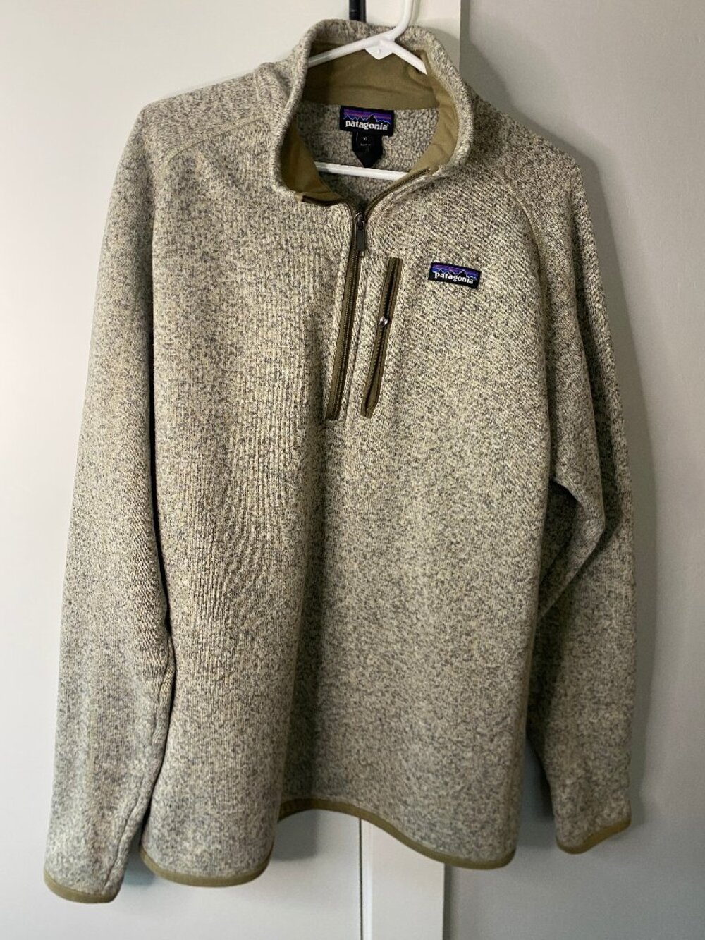 Patagonia Better Sweater 1/4 Zip Fleece Men's XL Oatmeal Heather Pullover